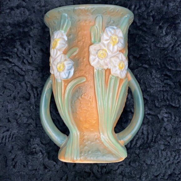 REPRODUCTION Roseville Pottery Vase - Jonquils, Circa 1996 - Picture 1 of 10